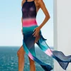 Sauvage Swimwear Shimmer & Shine*Cosmic Halter Beach Dress