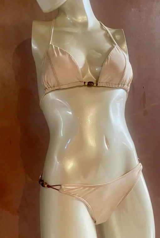 Sauvage Swimwear Suede Collection*Cream Bead Bikini