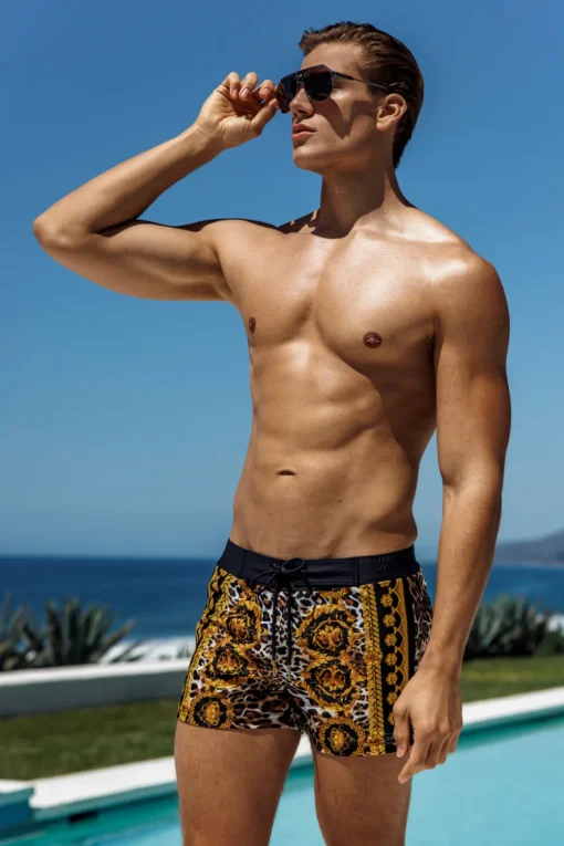 Sauvage Swimwear Swim Trunks | Men's Summer*Leopard Italia Retro Lycra Swimmer
