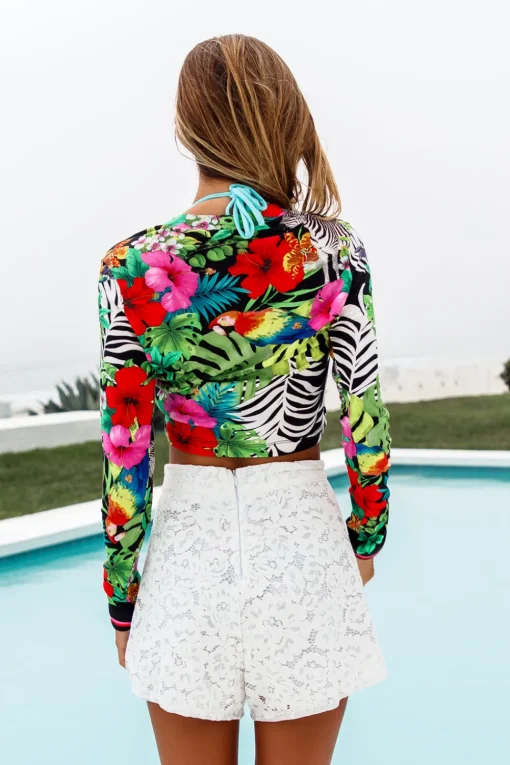 Sauvage Swimwear Italian Prints*White Lace Shorts